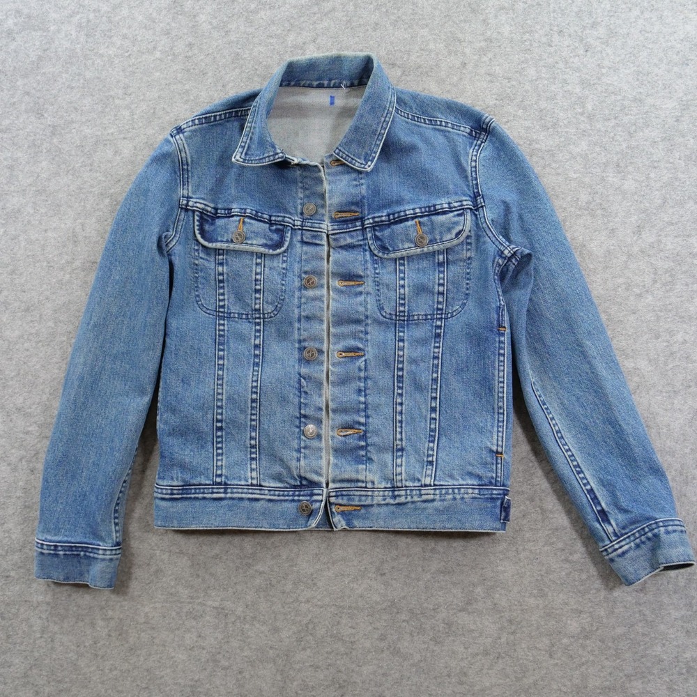APC Jacket Womens Small Blue Denim Trucker Button Up Stretch Button Up - Picture 1 of 12